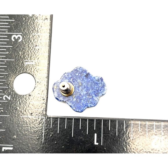 LAPIS LAZULI Disc Saucer Bead Necklace Earring Set Adjustable String Closure 20" - Picture 9 of 10